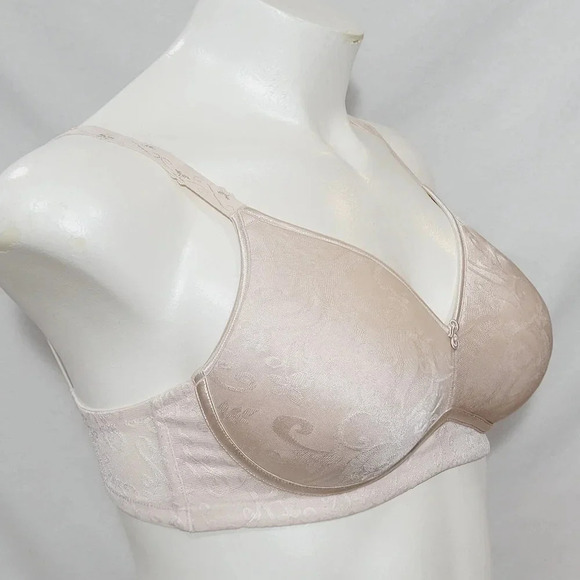 Olga 30552 Curves Wire-free Satin Jacquard Contour Bra 36D Beige - Picture 2 of 5